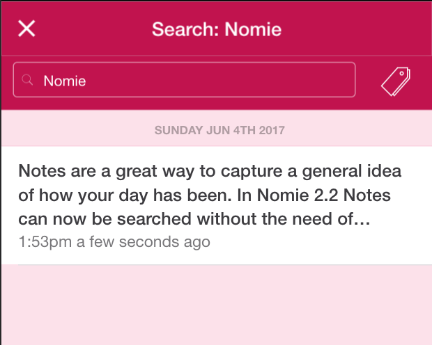Nomie 2.2 Note Search