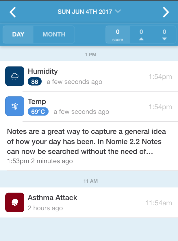 Nomie 2.2 Today View