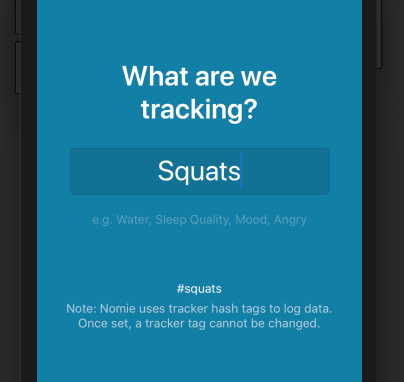 Create a Tracker in Nomie 3 step 1