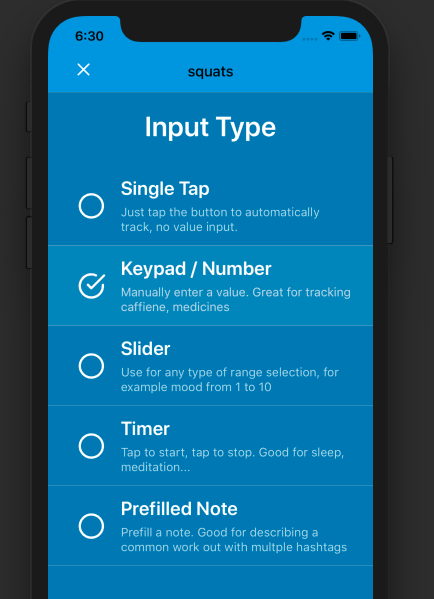 Tracker Types in Nomie 3