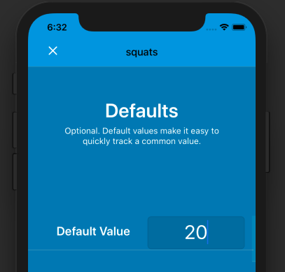 Default value in Nomie 3